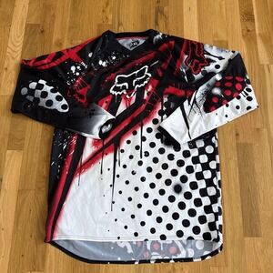 Fox Racing Jersey Mens XL White Black Red 360 Motocross MX Dirt Bike Gear long